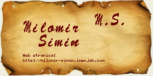 Milomir Simin vizit kartica